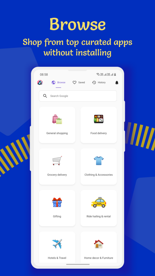 Shop from top curated apps without installing